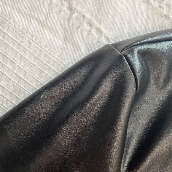 I AM GIA VIXON BLACK PINK FAUX LEATHER LACE UP CROPPED MOTO TOP JACKET - M - Picture 11 of 11